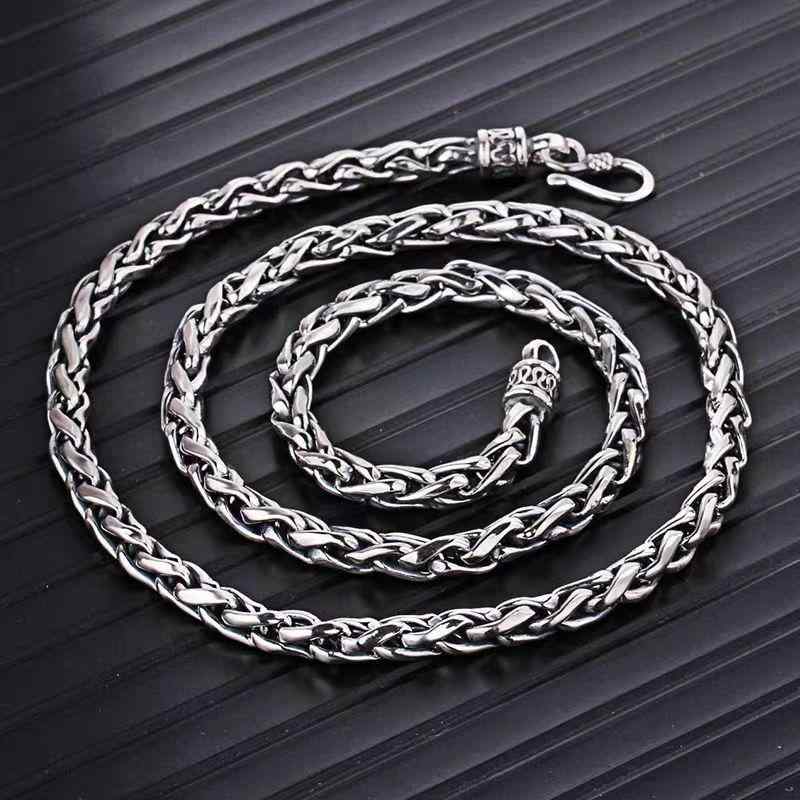 Cubic Zirconia - ネックレス メンズ 男性用 鎖骨チェーン レトロ ヒップホップ 麻花チェーン 電気メッキ 琉璃 幾何学模様 アフリカ 南米 東南アジア 北米 アジア 中東 男女兼用
