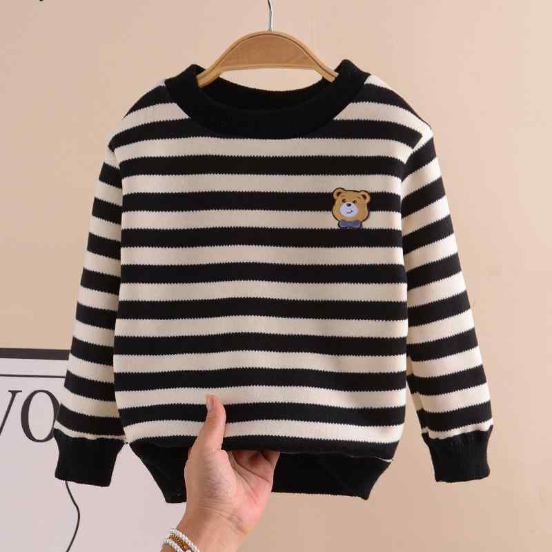 ニット・セーター キッズ 子供 女の子 裏起毛 トップス 秋冬 幼児 園児 小学生 かわいい 格子柄 ボーダ..