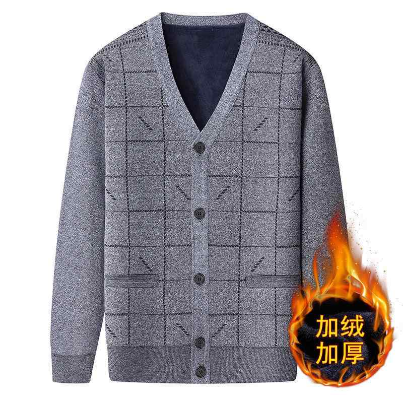 ニット カーディガン メンズ 男性用 秋冬 シーズン 高齢者 裏起毛 暖かい 厚手 セーター トップス 普段使い 部屋着 グレー系 ブルー系 ブラウン あったか