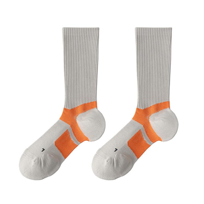 靴下 メンズ 男性用 スポーツ ソックス 中筒 厚手 パイル地 吸汗 防臭 滑り止め ランニング バスケットボール オールシーズン ブラック ホワイト グレー