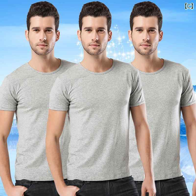 3枚 セット 南極 半袖 Tシャツ メンズ 綿 夏 スリム スポーツ スウェット ボトムス...