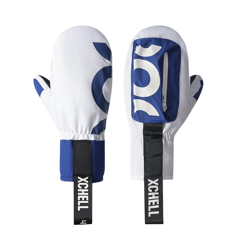 手袋 レディース 防寒グローブ 防水 防風 裏起毛 スポーツ 運動 サイクルグローブ ブルー グリーン ポリエステル 秋冬(x2)(4)