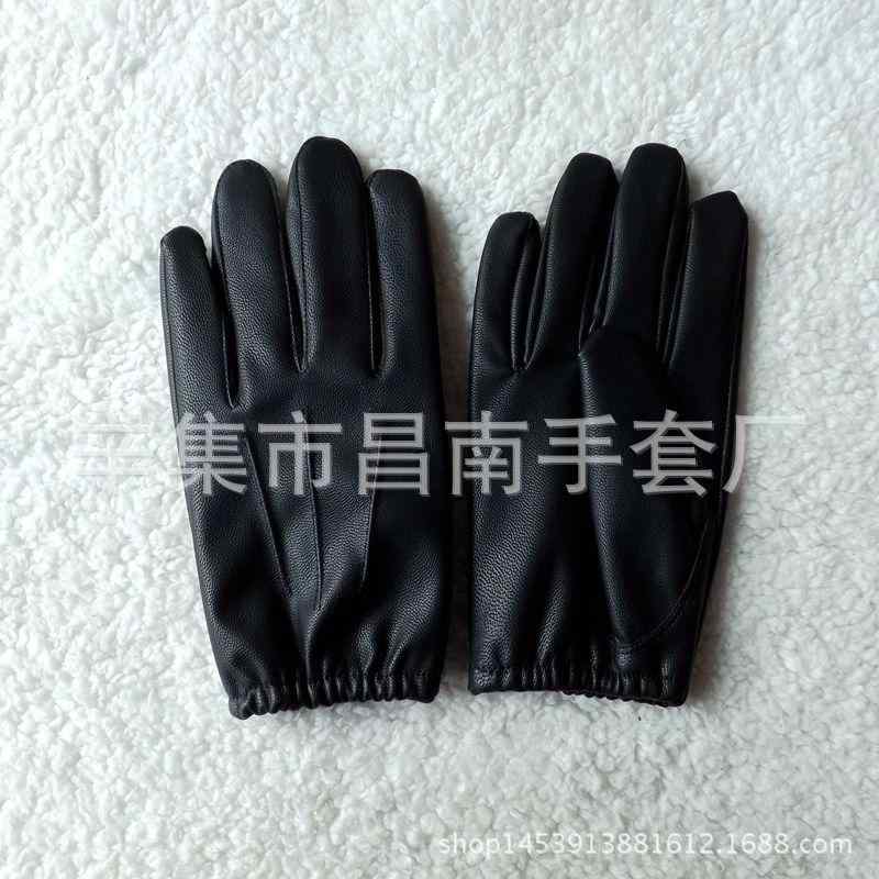 手袋 男性用 レザーグローブ 防寒 スマートフォン対応 自転車 バイク 運転 洗える 革手袋 ブラック(4)