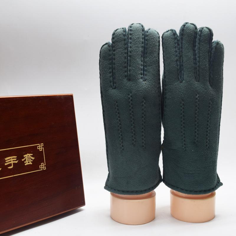 手袋・アームウォーマー 皮革手袋 メンズ レディース 男性用 女性用 裏起毛 レザーグローブ スマホ対応 磨砂 無地 秋冬 防寒 暖かい あったか バイク 自転車 運転(x2)(4)