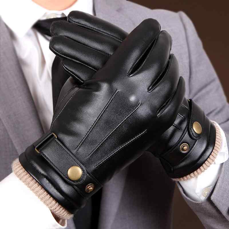 手袋 メンズ 男性用 レザーグローブ 羊革 裏起毛 防寒 防風 スマートフォン対応 ブラック コーヒー色 ビジネス フォーマル 普段使い 豪華感 秋冬(x2)