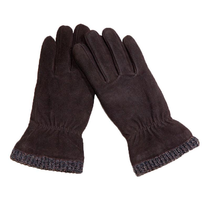 手袋 メンズ 男性用 鹿革 スエード グローブ レザー 秋冬 防寒 暖かい 裏起毛 自転車 バイク 運転 ドライブ 大きいサイズ 深コーヒー色