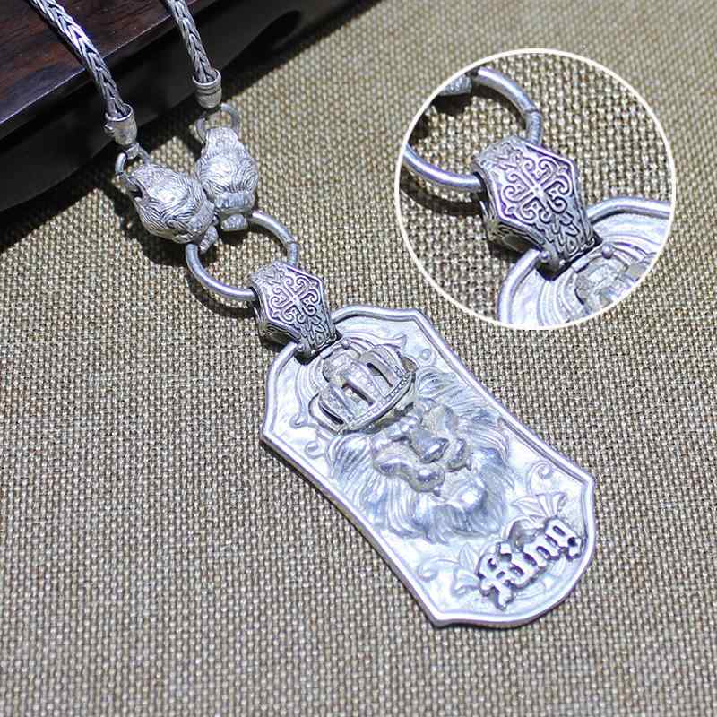 Pink - ネックレス ペンダントトップ レディース メンズ 星座 獅子 シルバーアクセサリー 手作り 銀細工 レトロ 文芸風1