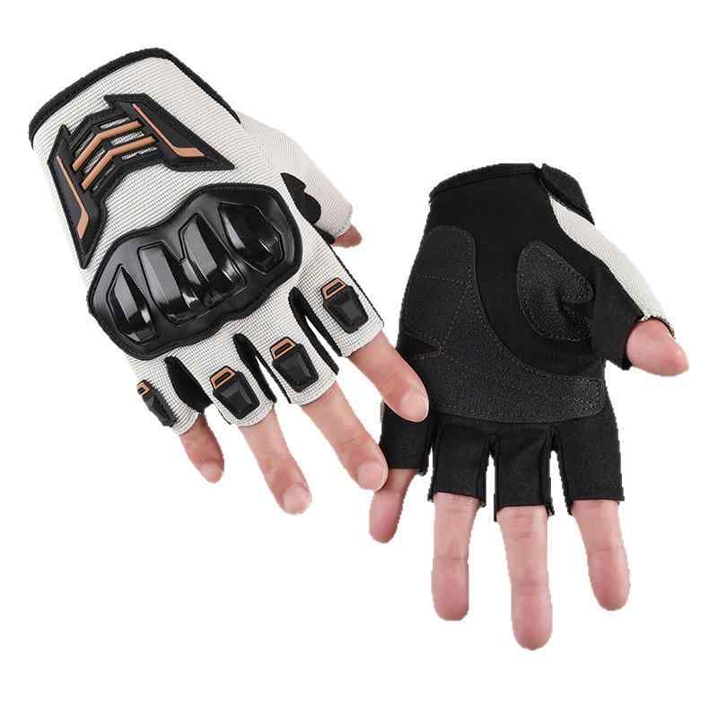 手袋 男性用 バイク グローブ ハーフフィンガー ハードナックル アウトドア サイクリング 登山 格闘 耐摩耗 衝撃吸収 滑り止め タッチパネル対応 メンズ 手袋