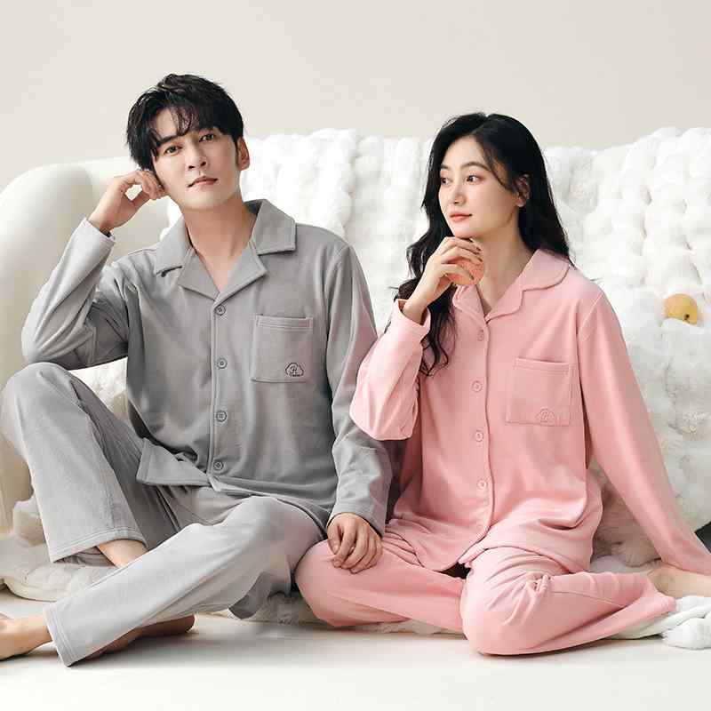 パジャマ レディース メンズ 秋冬 長袖 海島 絨 厚手 あったか 上下 セットアップ 部屋着 寝間着 襟付き ポリエステル かわいい 暖か 快適 リラックス