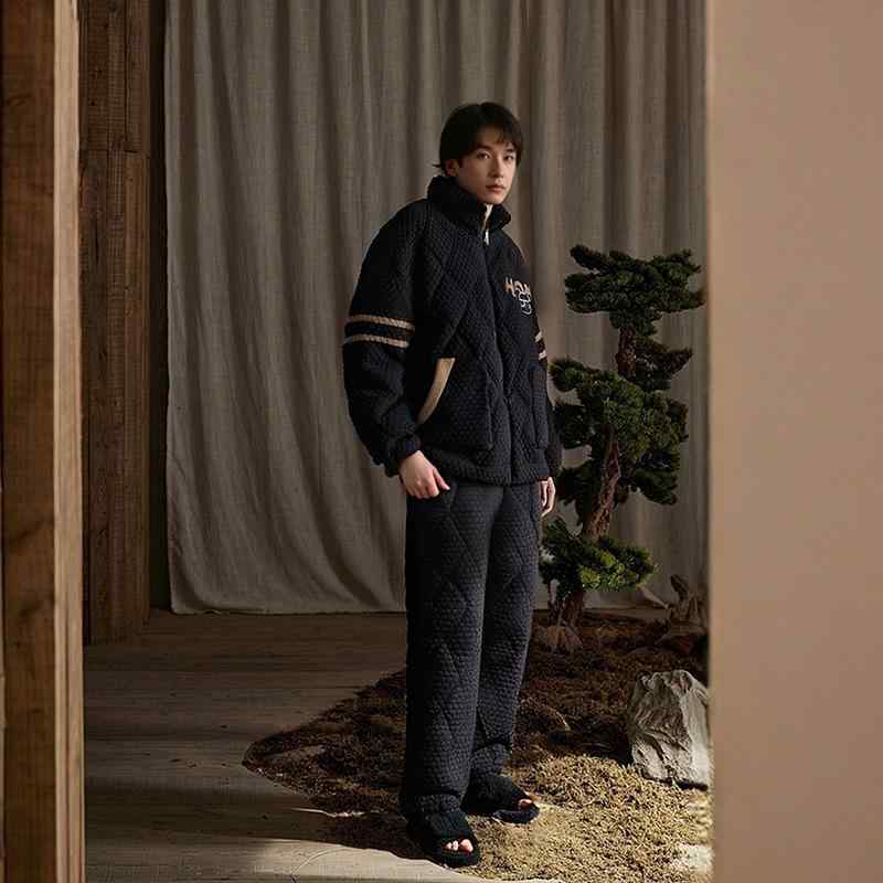 パジャマ メンズ 冬用 厚手 暖かい 部屋着 上下セット 男性用 サンゴフリース ポリエステル 長袖 長ズボン 防寒 ルームウェア 寝巻き 普段使い アウトドア ホテル 秋冬