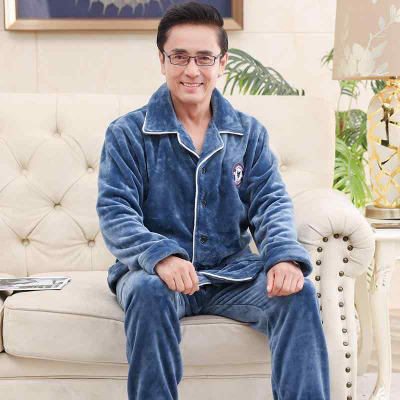 パジャマ メンズ 秋冬 長袖 フランネル あったか 裏起毛 大きいサイズ 部屋着 寝巻き ルームウェア 襟付き 前開き 厚手 暖かい ポリエステル ゆったり 快適 4L