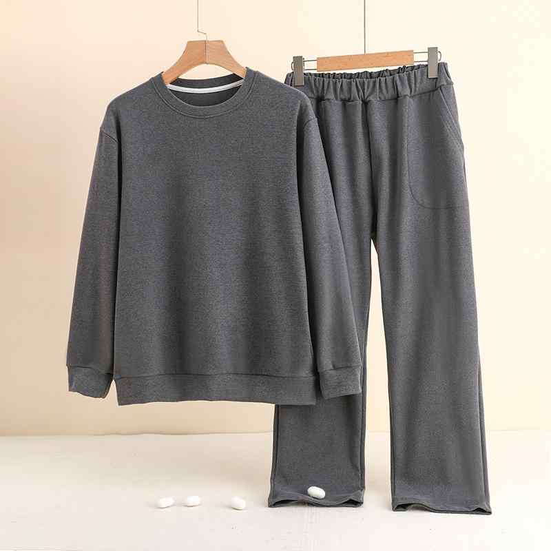 パジャマ メンズ 男性用 秋冬 裏起毛 ルームウェア 上下セット 部屋着 長袖 長ズボン あったか 暖かい ゆったり リラックス 快適 ポリエステル グレー ブラック グリーン