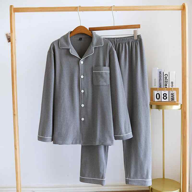 パジャマ メンズ 男性用 秋冬 暖かい 起毛 長袖 部屋着 冬用 厚手 大きいサイズ 格子柄 ポリエステル ..