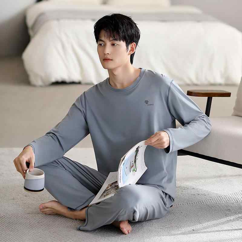 パジャマ メンズ 長袖 モダール 春秋 夏 薄手 接触冷感 大きいサイズ リラックス 部屋着 上下セット ル..