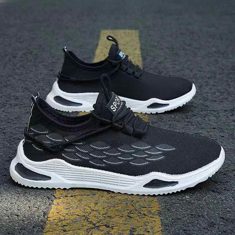 スニーカー メンズ 男性用 メッシュ 通気性 スポーツシューズ カジュアル 運動靴 ローカット 紐靴 軽量 普段使い グリーン イエロー ブラック