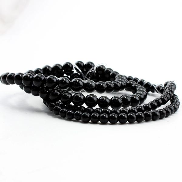 ビーズ 黒丸玉 模造 水晶 ガラス 光沢 DIY アクセサリーパーツ 4mm 6mm 8mm 10mm 12mm 14mm 16mm