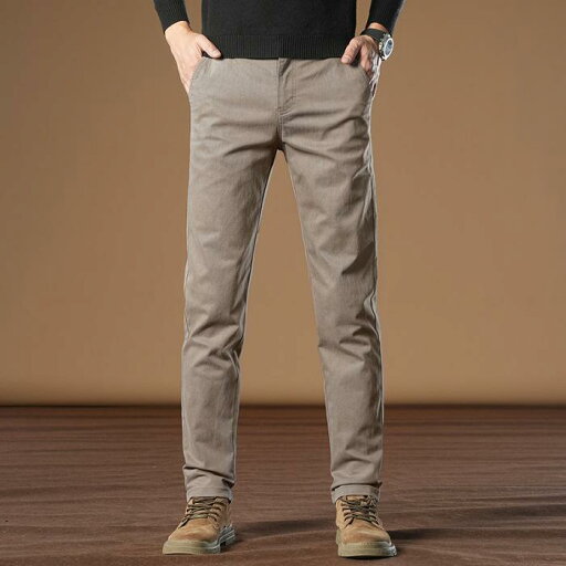 パンツ 男性用 スリム ストレート ロングパンツ 綿 ズボン カーキ グレー ブラック ネイビー デニムブルー