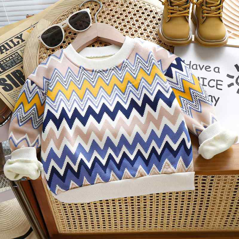 ニット・セーター キッズ 子供 裏起毛 トップス 秋冬 男の子 女の子 長袖 カットソー 防寒 暖かい かわ..