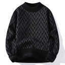 ニット メンズ ニットセーター 長袖 ハーフハイネック アーガイル柄 リブ 暖かい 防寒 秋 黒/白 黒/グレー オフホワイト