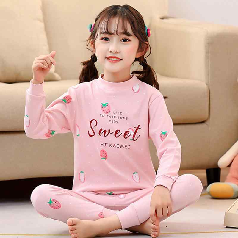 子供用肌着 キッズ 秋冬 あったかインナー 上下セット 綿 高 Coller カットソー 保温 防寒 男の子 女の子 幼児 小学生 ピンク いちご柄 うさぎ コアラ 車