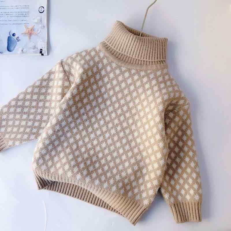 ニット 子供服 男の子 高襟 セーター 厚手 冬 トップス 女の子 ニットトップス プルオーバー 学院風 100 110 120 130 140 150 ブラック カーキ グレー