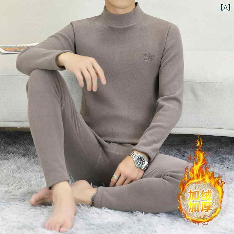 メンズ インナー 上下セット 男性用 防寒肌着 あったかインナー 長袖シャツ 長ズボン ストレッチ 伸縮..