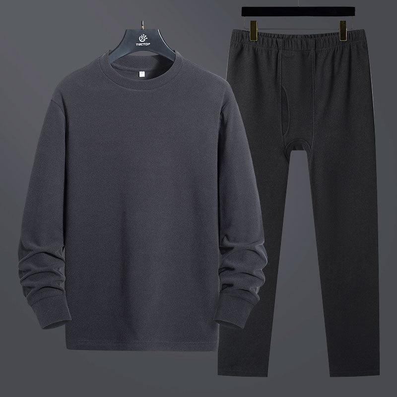 Tシャツ メンズ 長袖 裏起毛 あったかインナー 男性用 カットソー ポリエステル トップス 黒 ブラック ..