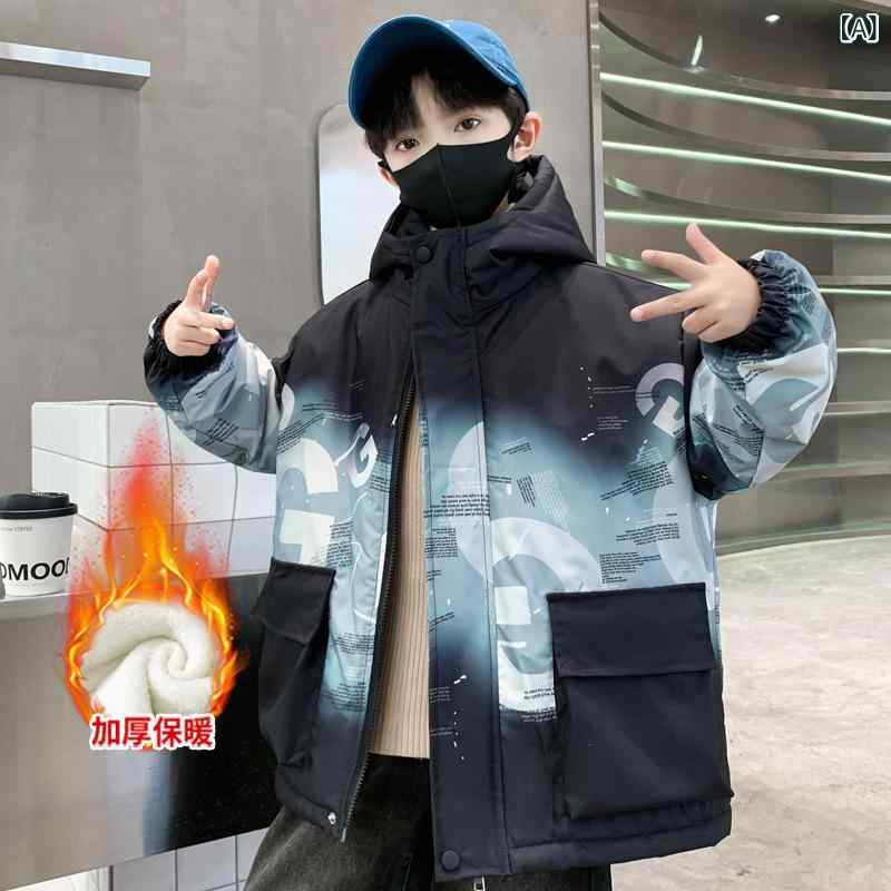 コート キッズ 男の子 裏起毛 パーカー フード付き 厚手 韓国 子供服 アウター ジャケット ボーイズ 8歳 9歳 10歳 11歳 12歳 13歳 14歳 普段使い 通学 お出かけ グレー 緑