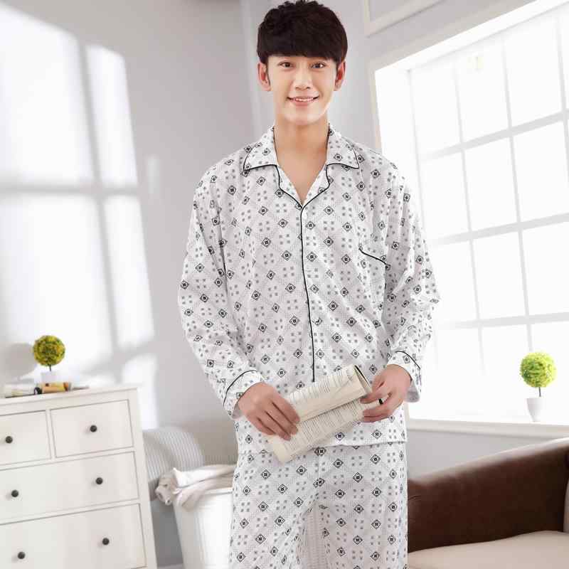 パジャマ メンズ 長袖 綿 混紡 男性用 上下セット ルームウェア 部屋着 寝巻き 通気 快適 春秋冬 年配 普段使い
