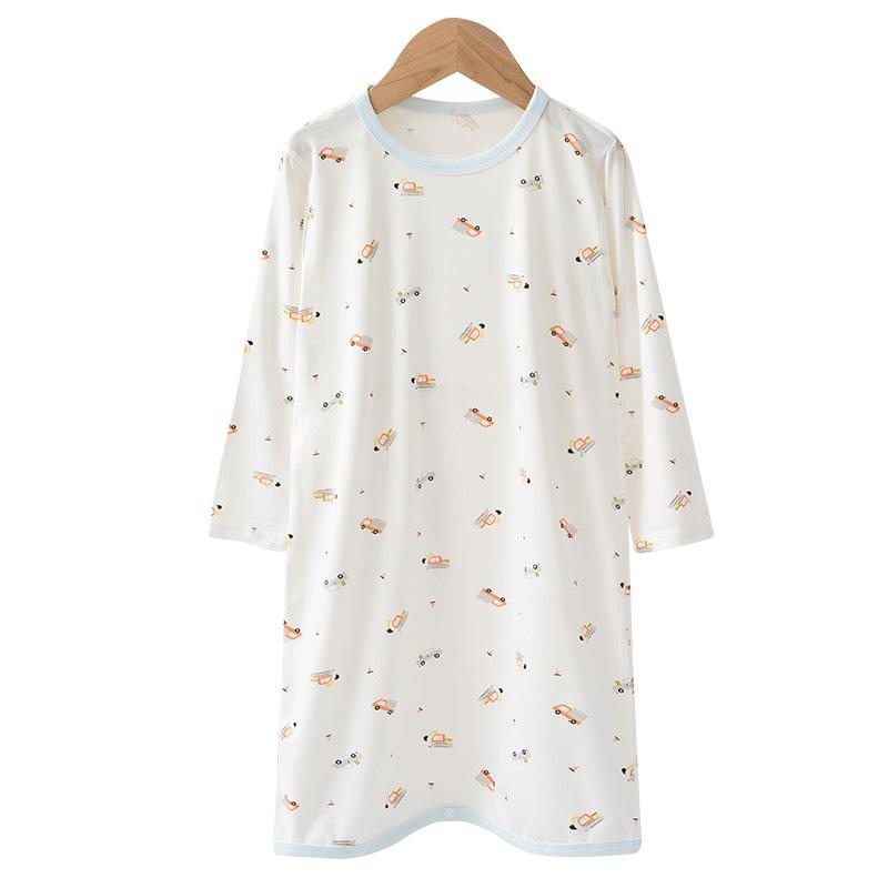 子供用 パジャマ 春夏 薄手 ベビー 長袖 女の子 男の子 ルームウェア 寝巻き 73cm 80cm 90cm 100cm 110cm 120cm かわいい いちご 恐竜 車 クマ(x2)