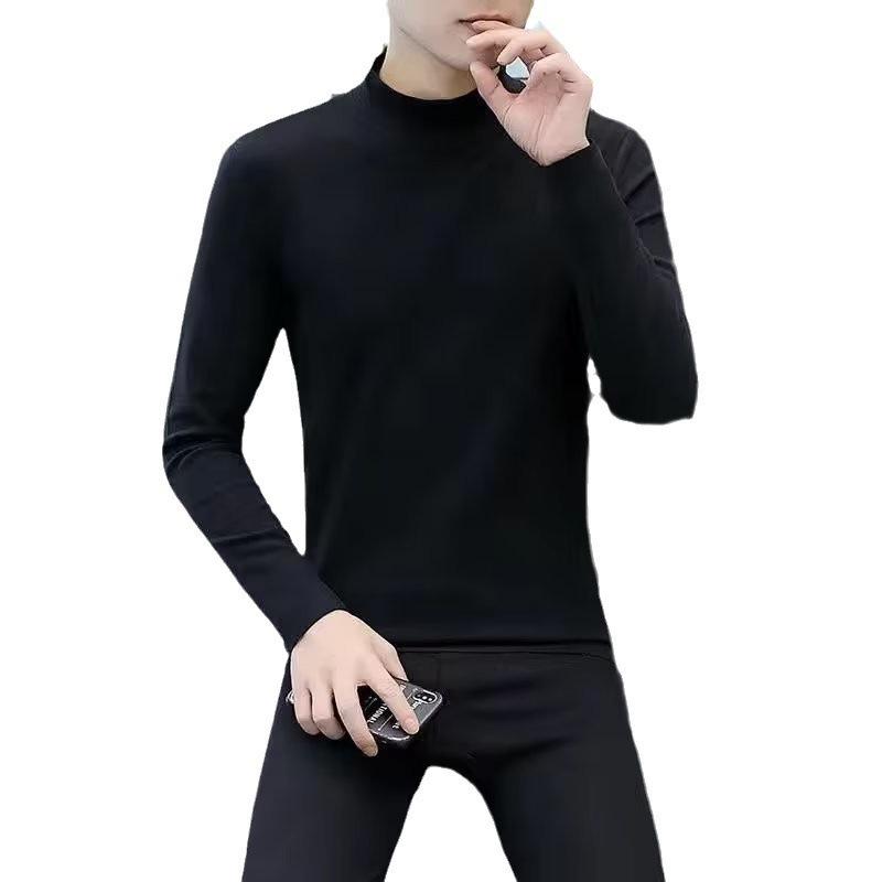 パジャマ メンズ 男性用 保温インナー 上下セット 部屋着 肌着 トップス 長袖 長ズボン ポリエステル 無地 あったか 暖かい ストレッチ 伸縮性 秋冬