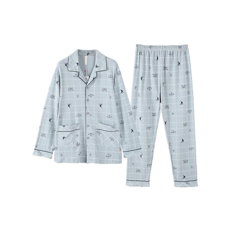 パジャマ メンズ 男性用 長袖 長ズボン 綿 春秋 上下セット ルームウェア 部屋着 大きいサイズ 普段使い 寝巻き コットン 灰青 紺 緑 グレー ブルー・カテゴリ: 睡裤・主な素材: 綿・袖丈: 長袖・パンツ丈: 長ズボン・カラー: M...