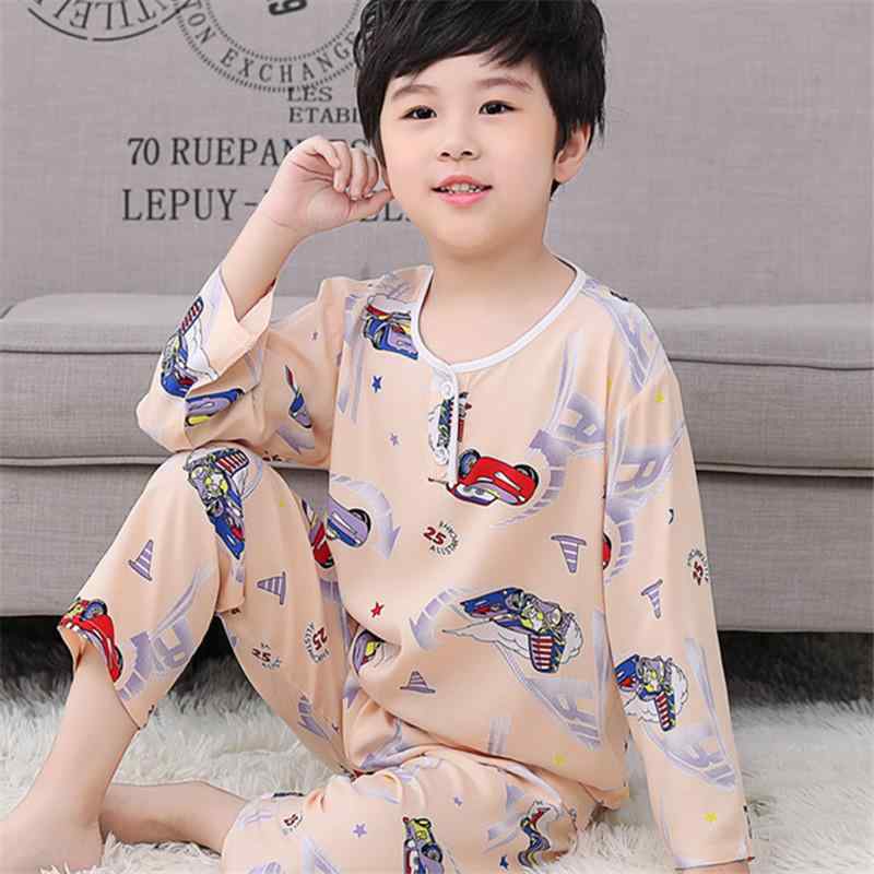 子供用パジャマ セットアップ キッズ 男の子 女の子 長袖 薄手 綿 接触冷感 涼しい ルームウェア 部屋着 寝巻き 100cm 110cm 120cm 130cm 140cm 150cm
