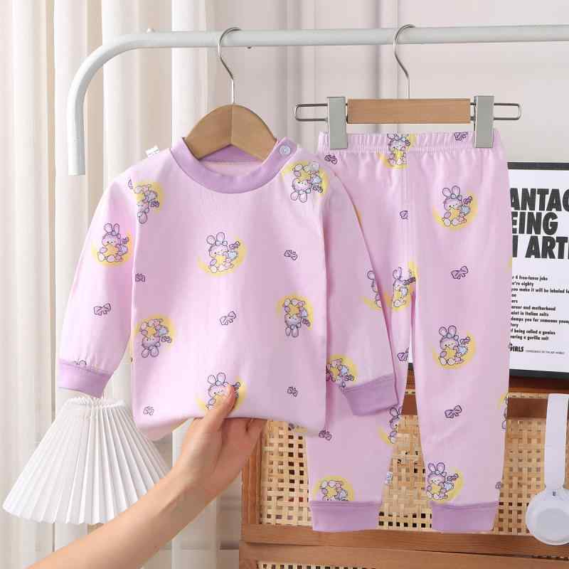 子供用パジャマ 秋冬 長袖 トップス & パンツ 上下セット 綿 ベビー キッズ ルームウェア 寝巻き かわいい アニマル柄 73cm 80cm 90cm 100cm 110cm 120cm 130cm 140cm