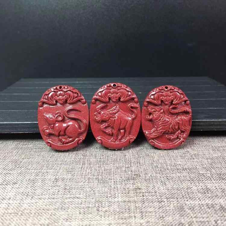 Rakuten - ネックレス メンズ レディース 干支 ジオメトリ 紫金砂 ペンダント 鼠 牛 虎 兎 龍 蛇 馬 羊 猿 鶏 犬 猪 福字 アクセサリー 男女兼用 新中式 個性風 一面干支 一面魚1