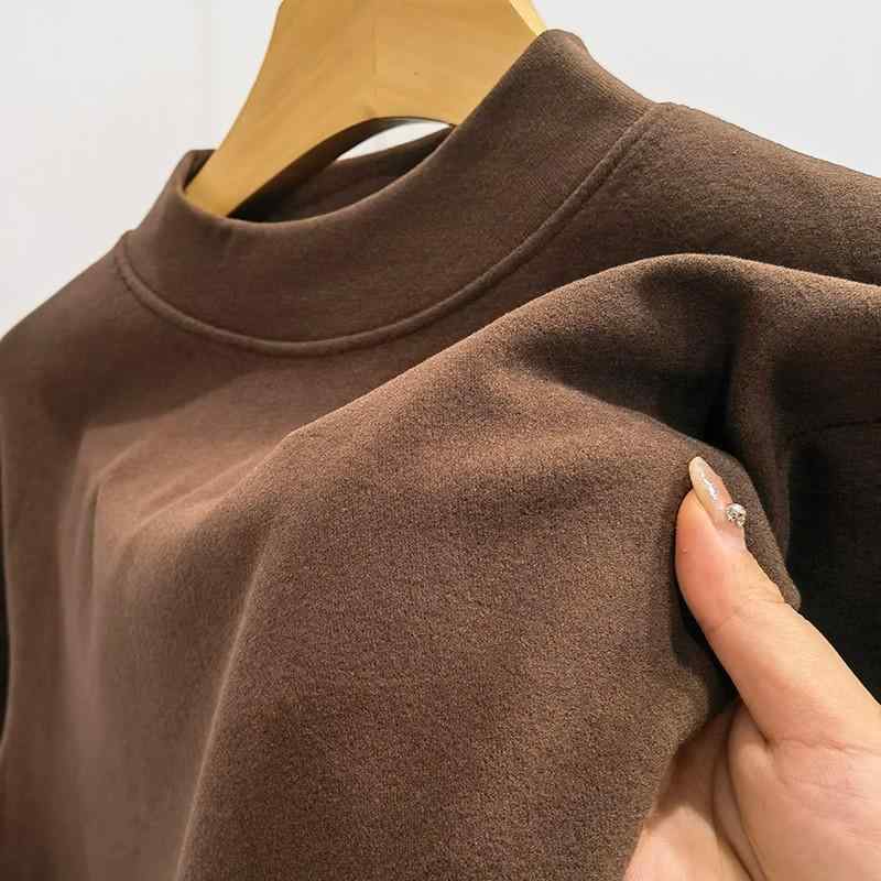 Tシャツ 男性用 長袖 あったかインナー 肌着 防寒 半ハイネック トップス 無地 秋冬 L XL 2XL 3XL 4XL 5XL