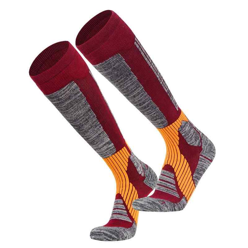 靴下 レディース 高機能 スポーツ ソックス メリノウール 暖かい 防寒 スキー スノーボード 用 高 筒 滑り止め 付き パイル 編み 秋冬