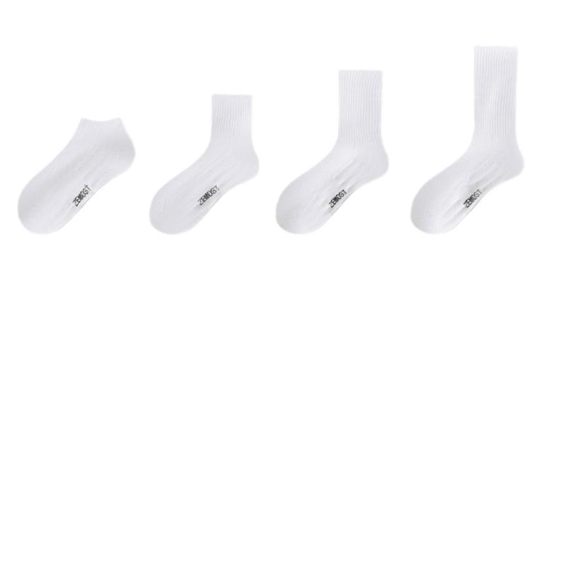 靴下 メンズ 男性用 スポーツ ソックス 中筒 白 黒 ポリエステル 綿 無地 厚手 タオル底 吸汗 運動 バスケットボール 普段使い