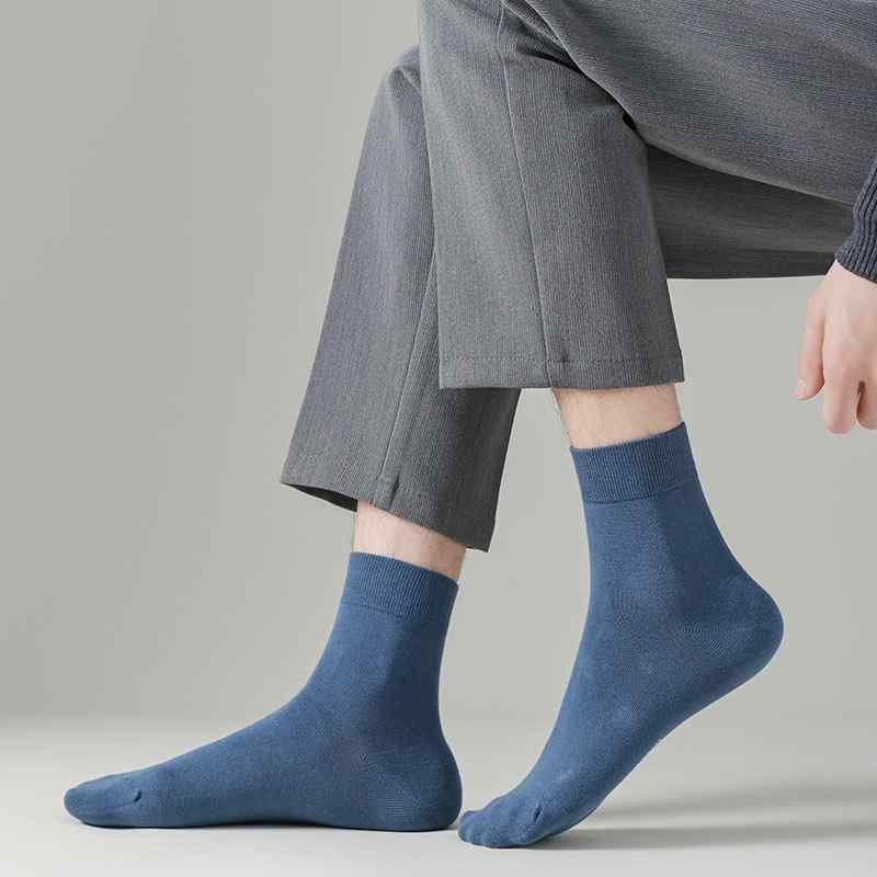 靴下 メンズ 男性用 中筒丈 オールシーズン コットン 防臭 吸汗 通気性 無地 ソックス カジュアル 普段使い 石墨ブラック 新月ホワイト 银水グレー 假日ブルー 金新グリーン 浅亮ブラウン 彩ブルー 彩ブラウン 彩グリーン 浅グレー 軍グリーン