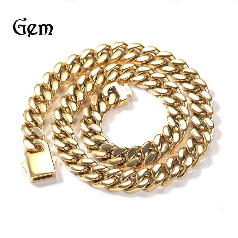 ネックレス メンズ ステンレス 男性用 12mm 光沢 スプリング コマ チェーン 喜平 チョーカー 50cm 60cm ヒップホップ ストリート