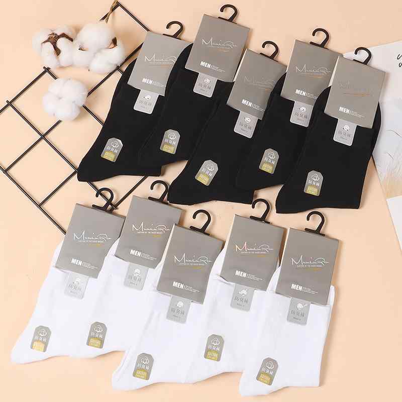 靴下 メンズ 男性用 中筒ソックス 黒 白 グレー 無地 ビジネス カジュアル 通気性 吸汗 全綿 コットン ..