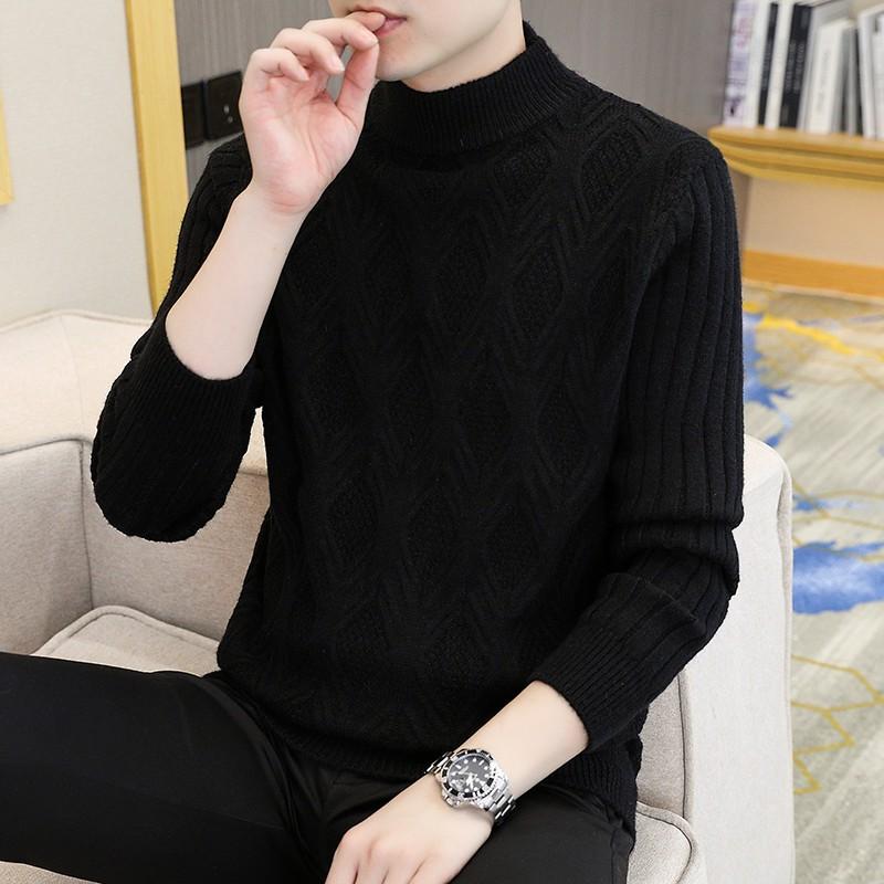 ニット メンズ ニットセーター 厚手 ハーフハイネック トップス 長袖 スリム 韓国 プルオーバー 秋冬 あったか 暖かい 防寒 カジュアル 綿 ポリエステル M L XL 2XL 3XL