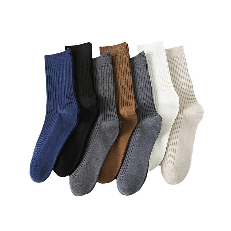 2個セット靴下 メンズ 男性用 ビジネス スポーツ ソックス リブ編み コットン 綿 混紡 吸汗 通気 防臭 シンプル 黒 ブラック 無地 ミドル丈 オールシーズン・素材: 綿85%・機能: 通気..防臭・スタイル: 简约・柄: 無地・厚さ...