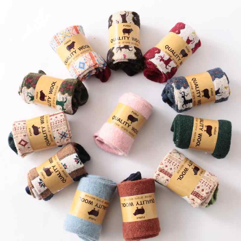 靴下 メンズ レディース ウール混紡 厚手 裏起毛 あったか ソックス 秋冬用 紳士 婦人 吸汗 カジュアル