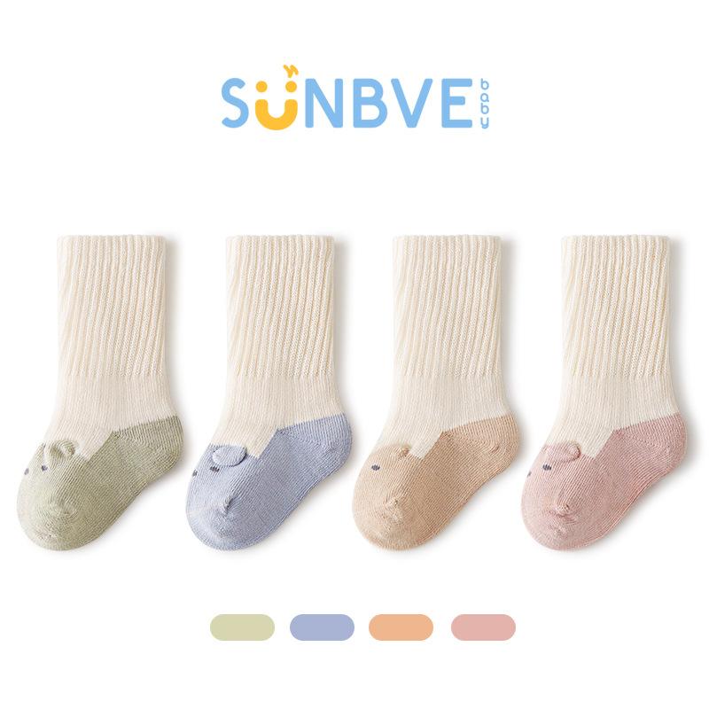 靴下 ベビー キッズ 綿 無地 通気性 吸湿性 男の子 女の子 0歳 1歳 2歳 3歳 春秋冬