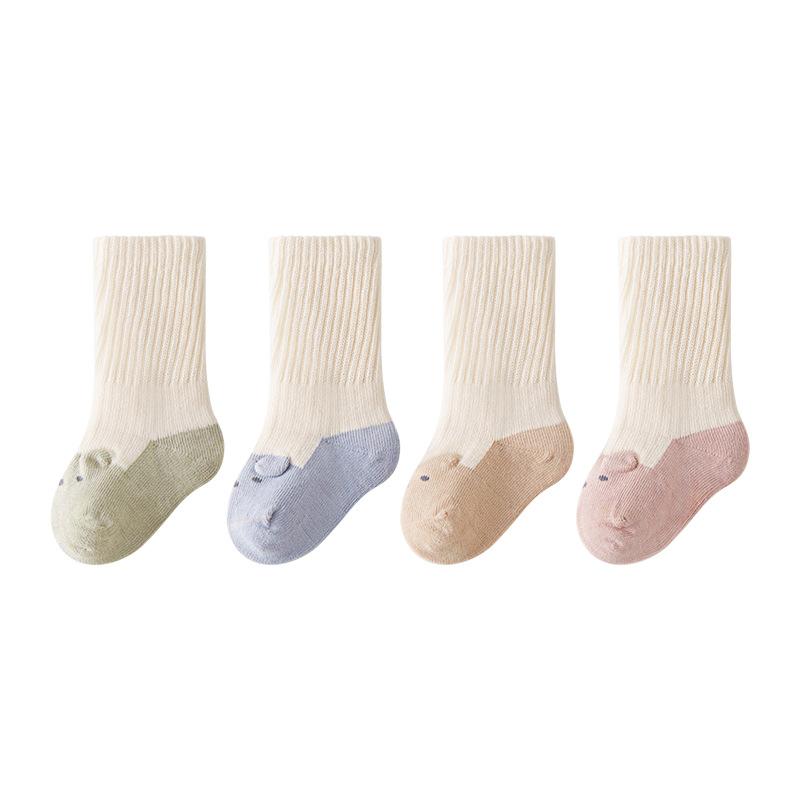 靴下 ベビー キッズ 綿 無地 通気性 吸湿性 男の子 女の子 0歳 1歳 2歳 3歳 春秋冬