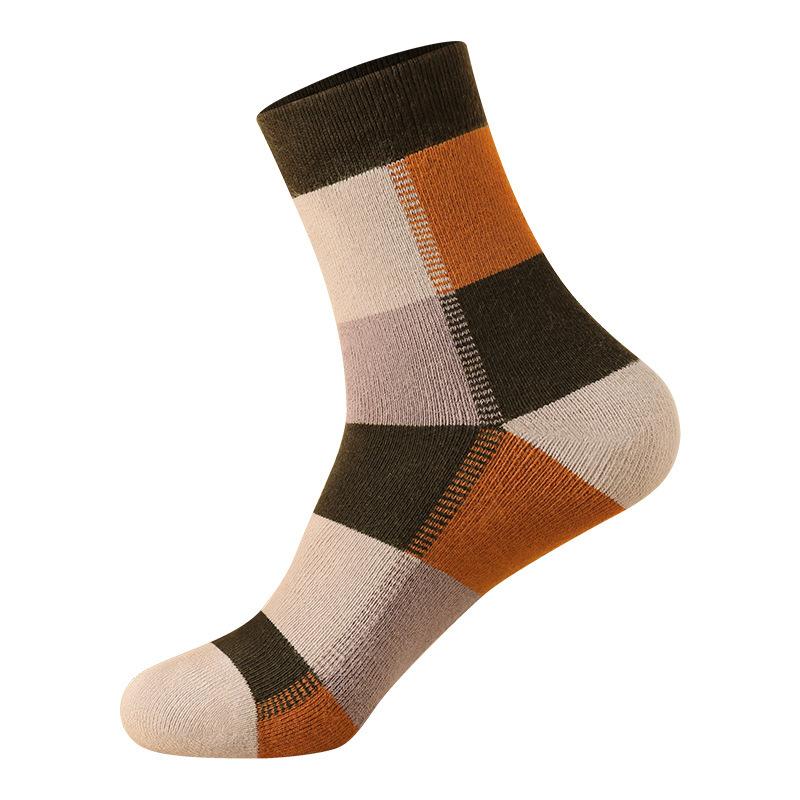 靴下 メンズ 男性用 ウール混紡 厚手 パイル編み あったか 防寒 中筒 ソックス 5足組 普段使い カジュアル 冬