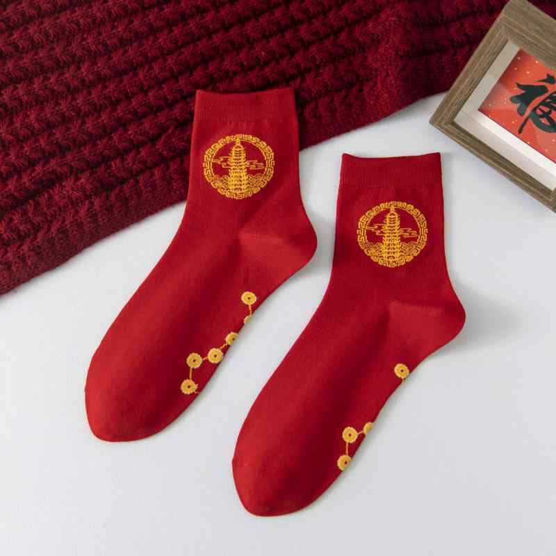 靴下 レディース 女性用 中筒ソックス 5足組 ポリエステル混紡 アニマル柄 滑り止め 吸汗 摩擦防止 カジュアル 普段使い 結婚式 フォーマル 冬 秋