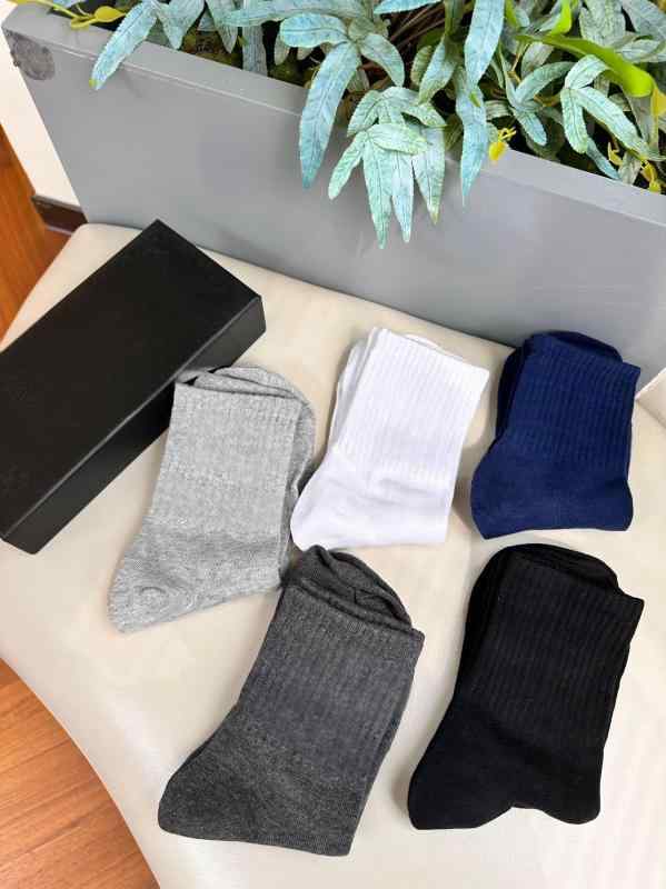 LINEAR shopの靴下 メンズ 男性用 精梳綿 ソックス 中長丈 リブ編み 無地 スポーツ 5足組 オールシーズン(x5)｜アングル2