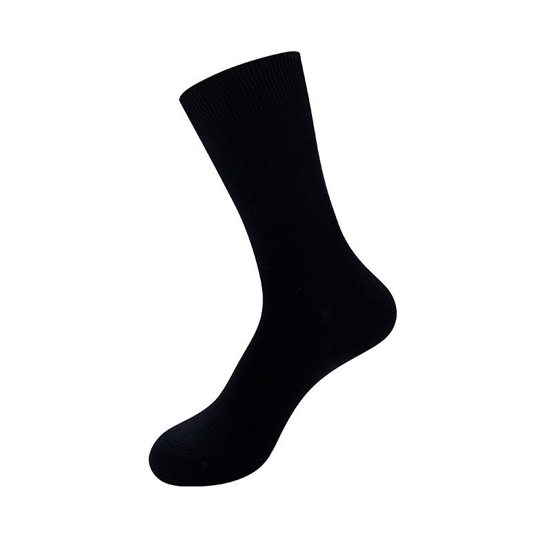 靴下 メンズ 男性用 ビジネス ソックス 中筒 モダール 無地 ブラック 黒 柔らかい 快適 吸汗性(x10)(4.0)
